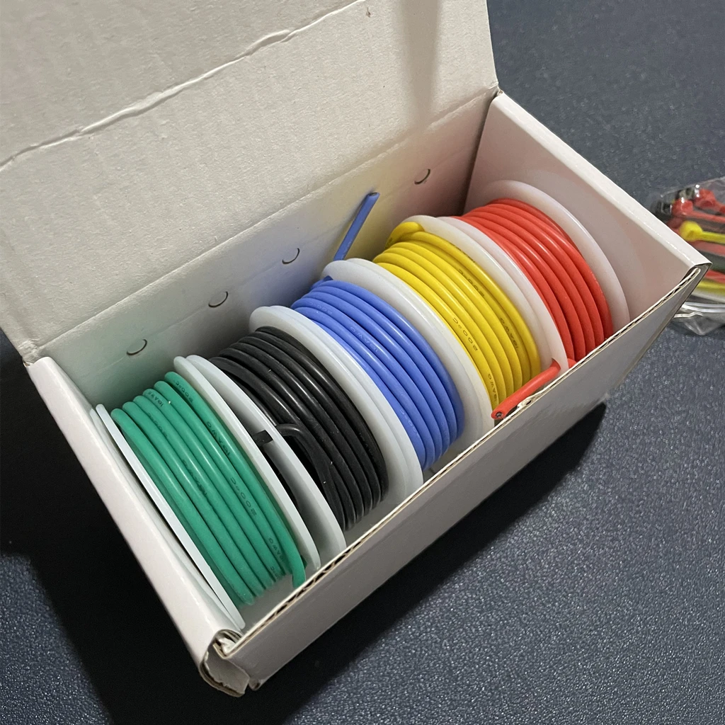 DIY 30/28/26/24/22/20/18awg high quality flexible silicone wire cable 5 colors mix wire tinned Electrical Wire pure Copper Line