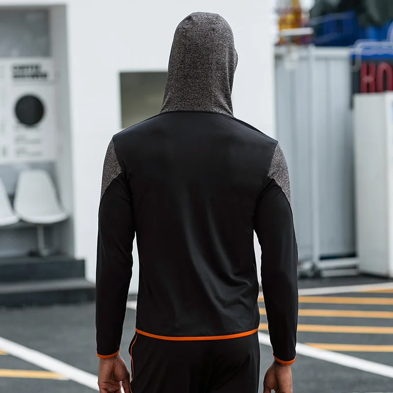 Chaquetas para hombre 2023 running leisure fitness clothing long sleeves full zipper hooded training outwear OEM jacket man