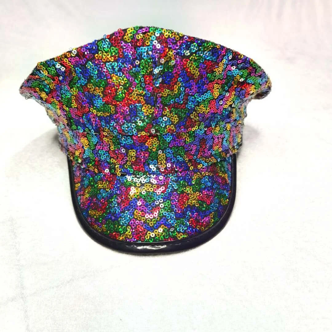 
2020Role-playing light up party hats sequin Snazzy police hat for adult dance celebrating performance 