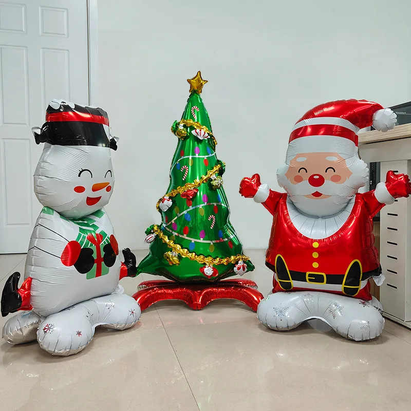 Large Christmas Santa Claus Mylar Balloons for Xmas New Year Party Decorations Xmas Tree Snowman Nutcracker Foil Balloons