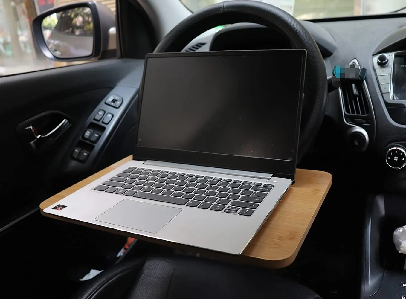 Wholesale Bamboo Car Steering Wheel Tray Car Table Double-Sided Steering Wheel Tray