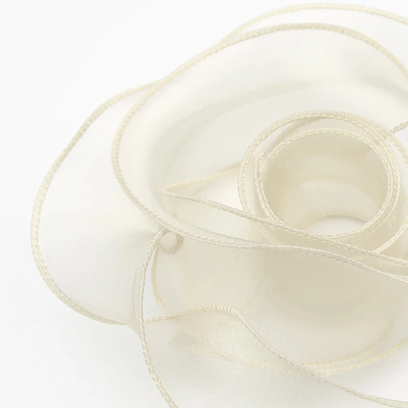 
Simple bilateral gauze flower packaging material elegant flower fishtail satin organza ribbon 
