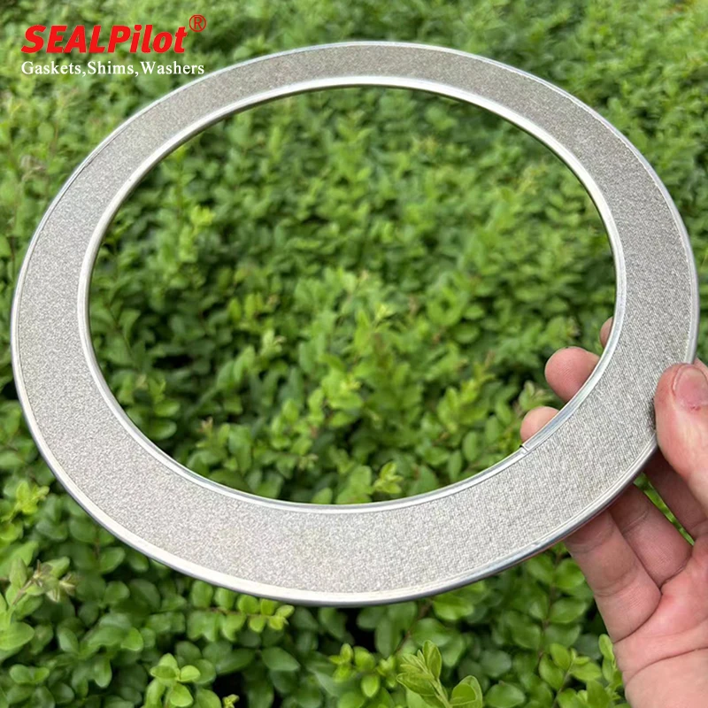 High temperature graphite gasket 304316 Stainless steel inner and outer edge gasket metal reinforced flexible graphite gasket