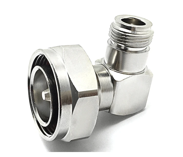 RF coaxial connector 7/16 DIN male to N female right angle adapter