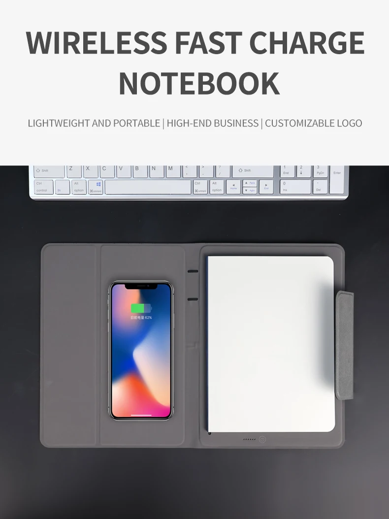 Custom LOGO A5 Size Leather Smart Notebook with Magnetic Buckle and Power Bank Thanksgiving Gift Set