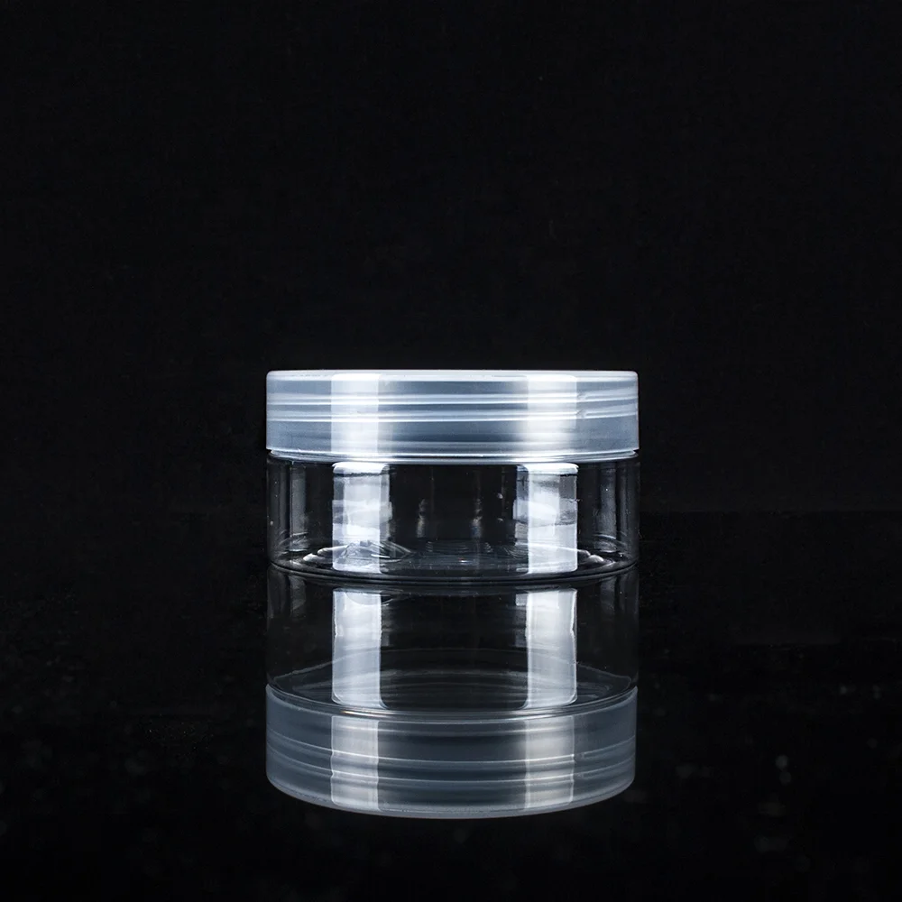 New product 30ml portable plastic PET transparent cosmetic jars empty dry food grade stock jar