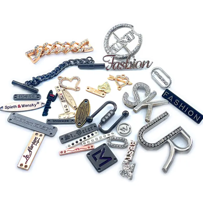 Waterproof Brand Gold White Product Clothing Tags Custom Metal Logo Garment Labels Maker For Clothes