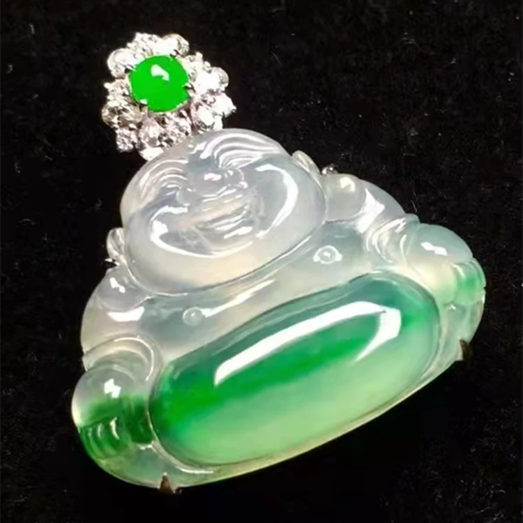SGARIT brand Buddha Shape jade pendant gift party jewelry 18k white gold natural jade pendant jade jewelry for women and men