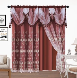 100 Polyester Jacquard Curtains Dividers Space Privacy Clinic Finished Curtains Accessories Living Room
