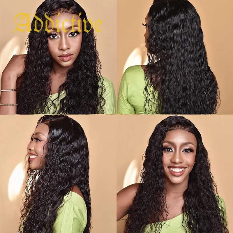 Addictive 28 30 Inch 13x4 Lace Front human hair Wig With Baby Hair Brazilian Curly Wigs For Black Women Deep Wave Frontal