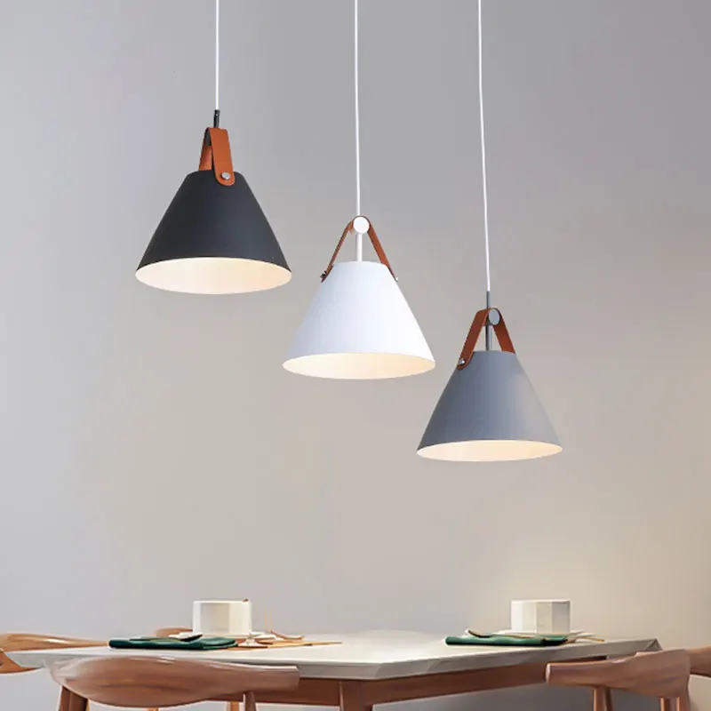 Zhongshan supplier creative art cafe dining room metal modern hanging pendant lights nordic pendant cone lamp