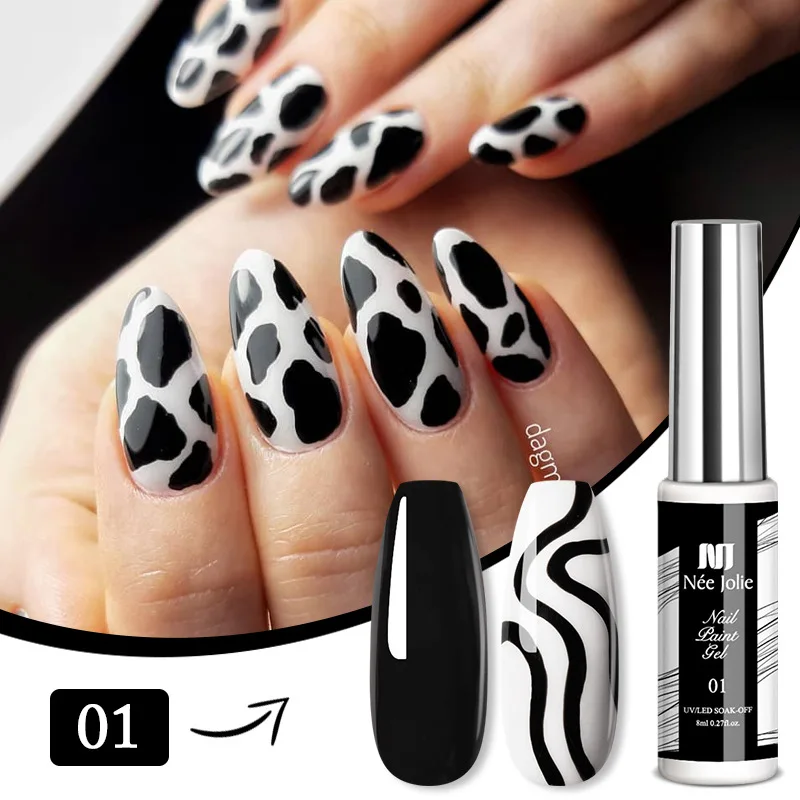 3d 12 Colors Uv Gel Line Drawing Nail Lines 2022 8ML Nails Supplies Salon Gel Nail Polish