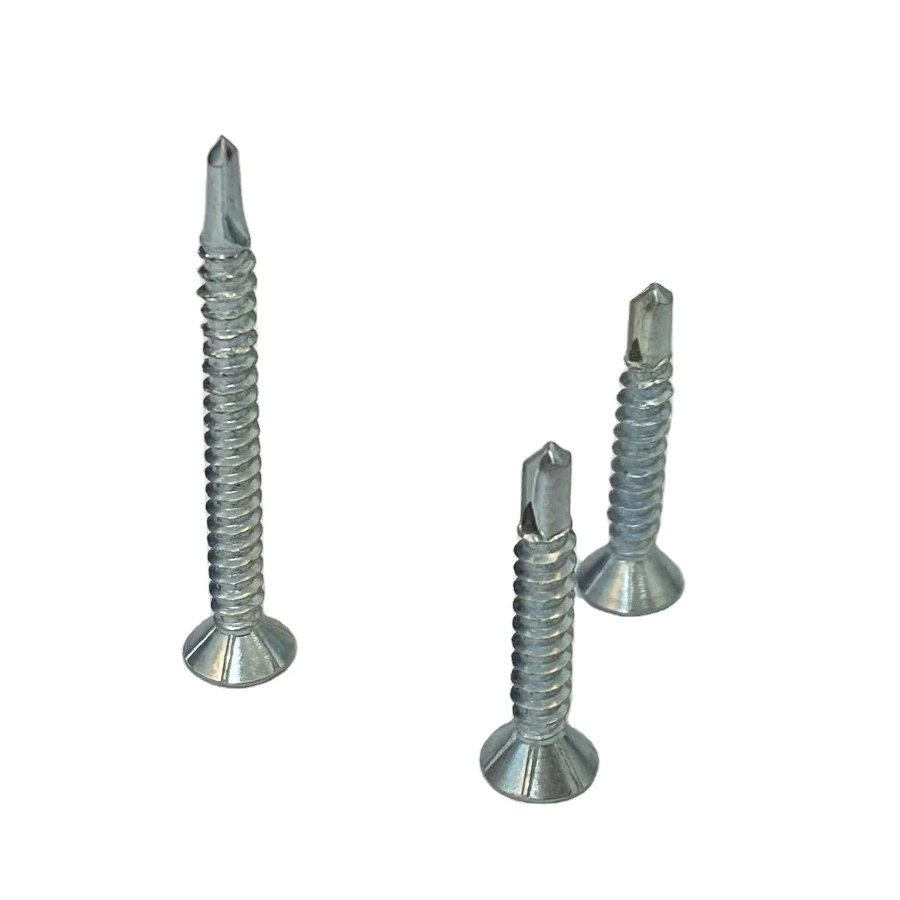 Flat head self drilling screws factory supply bugle head  black phosphate/zinc plated with ribs