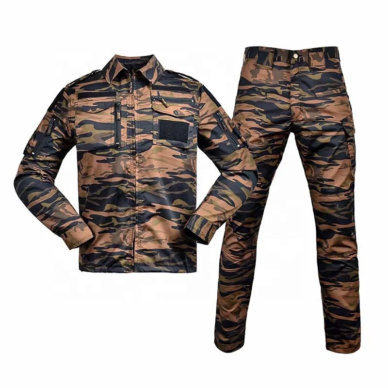 Military Tactical Mens Hunting Combat BDU Uniform Suit Muti-Pocket Long Sleeve Shirt And Pants Digital Acu Military Uniform