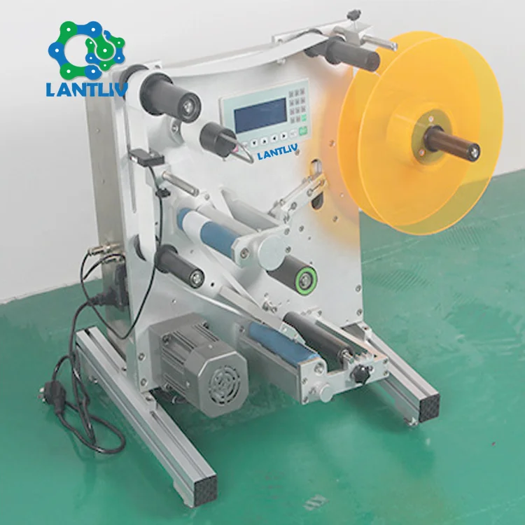 SL-130 Round Bottle Label Applicator Machine Self Adhesive Semi Automatic Labeling Machine For Bottle Front And Back Labeling