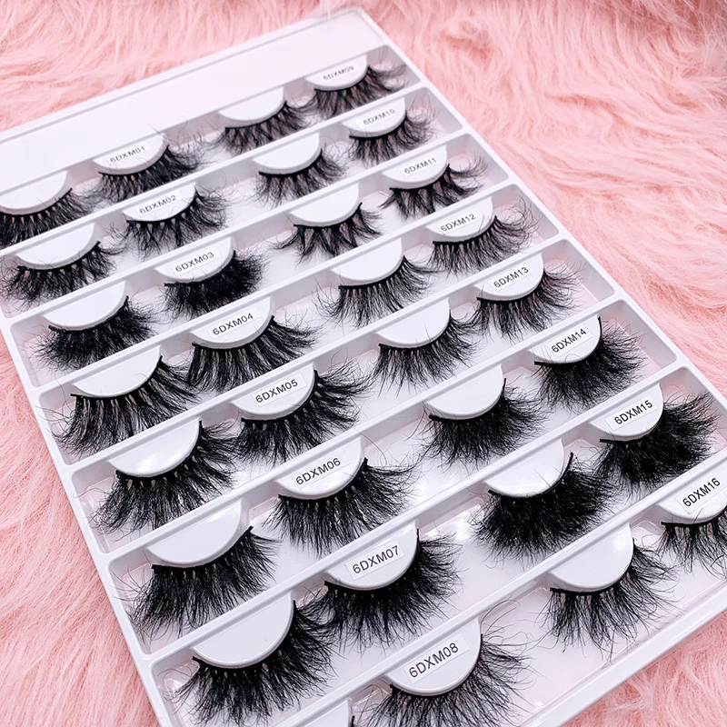100% 3d 25mm 30mm Real Mink Fur Lashes Wholesale Natural Mink Eyelashes Full Strip Lashes