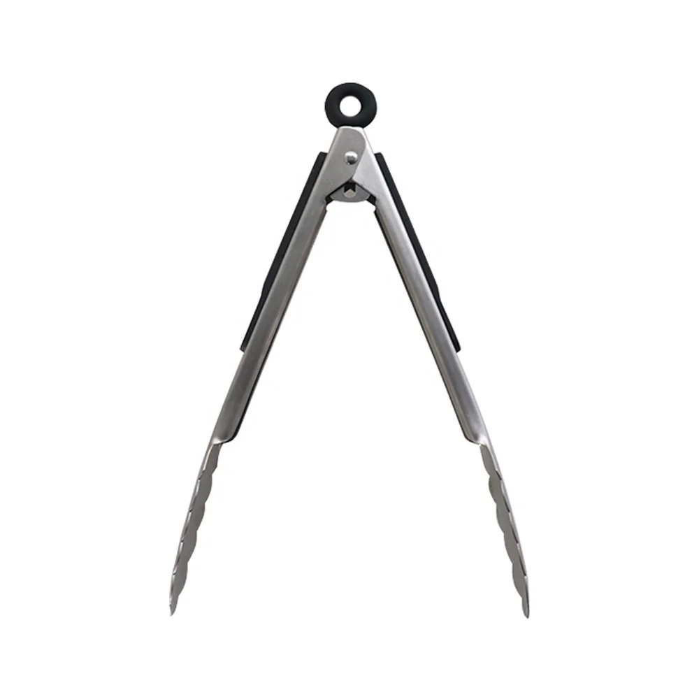 
kitchen spatulas stainless steel salad food service tongs,barbeque tongs for drilling 