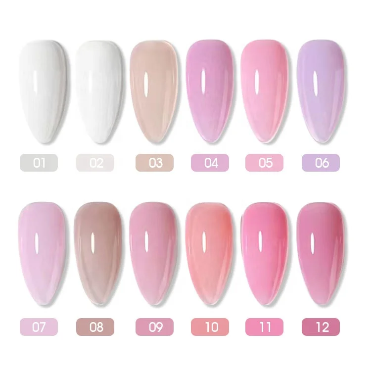 Hanyinails Private Label Rubber Base New Design Custom Thick Hema Free Base Coat nude pink nail Gel Polish  Extend Biab  Gel