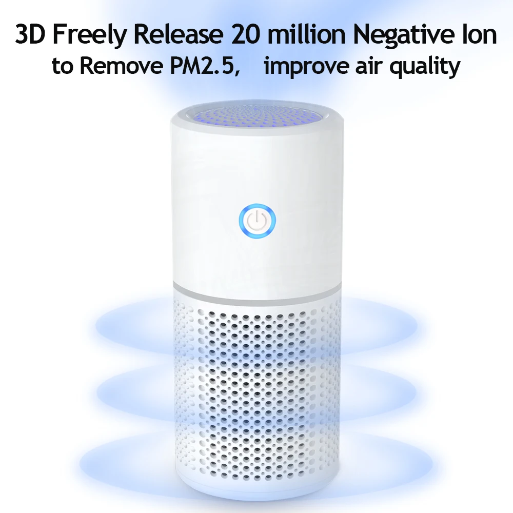 2024 New Manufacturing Portable Air Fresher car smoke remover Desktop Use Dual USB Port Easy to Carry Car Air Purifier