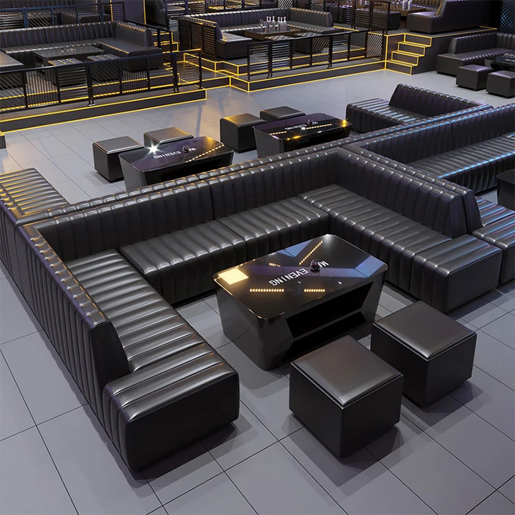 Customized Bar Or Club Lounge Solid Wood Disco Sofa Furniture For Nightclub Engineering
