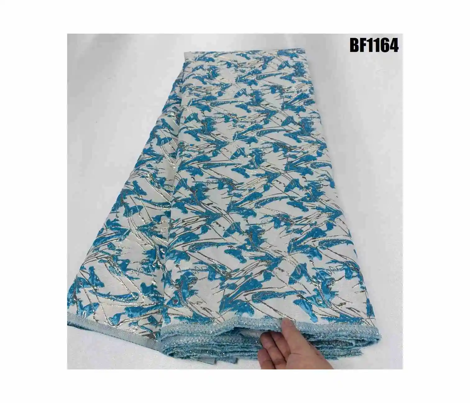 dress and scarf Jacquard Brocade  mh embroidery thread clothe material  fabric for party