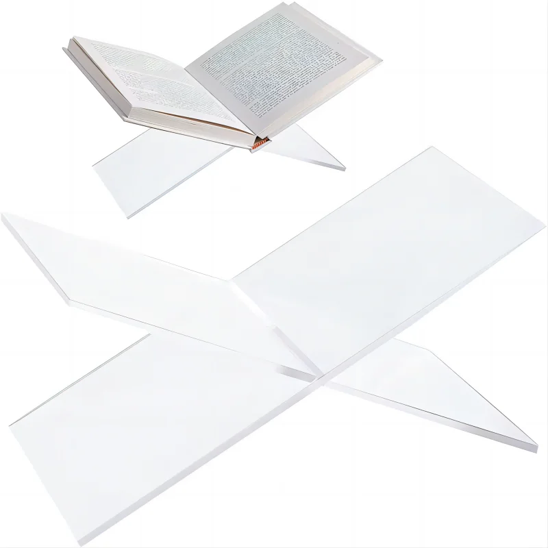 CUSTOM Files Showing Rack Transparent Book Stand Acrylic Displaying Shelf for Opening Book
