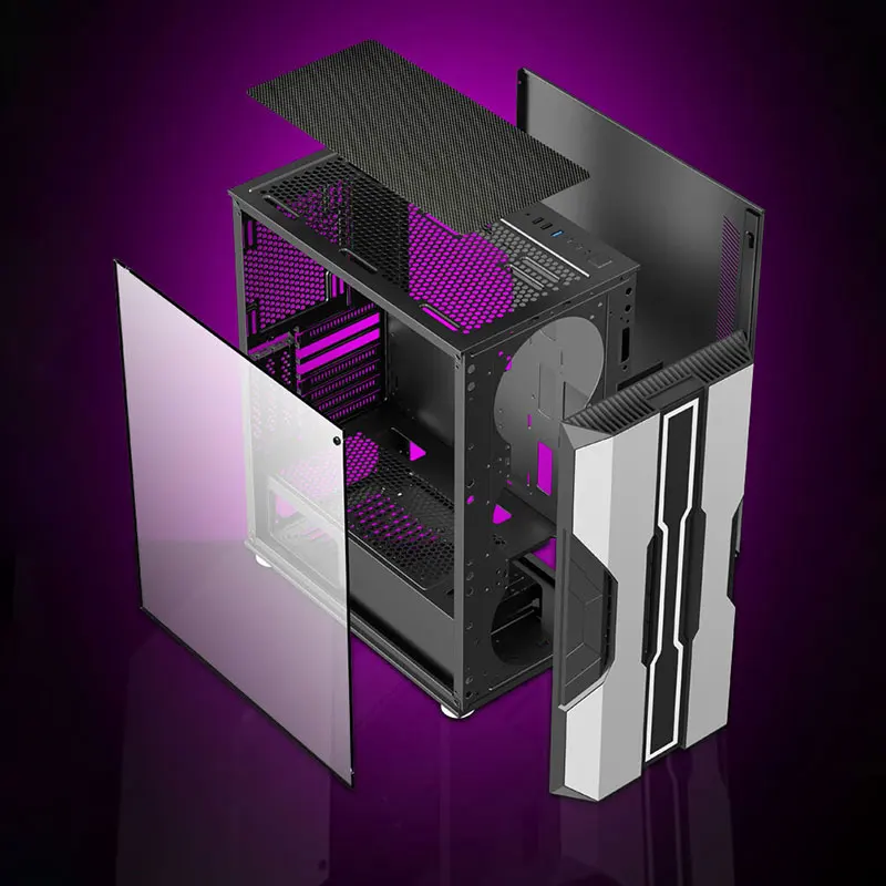 Wholesale Office Desktop Metal Tower PC Case with RGB Cooling Fan Middle Tower Design for Home ATX Computer Cases & Towers