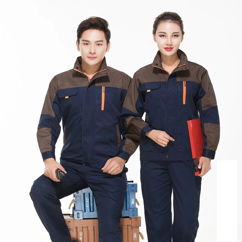 Unisex clothes blue coveralls pants and jacket working coverall uniforms clothing workwear for construction