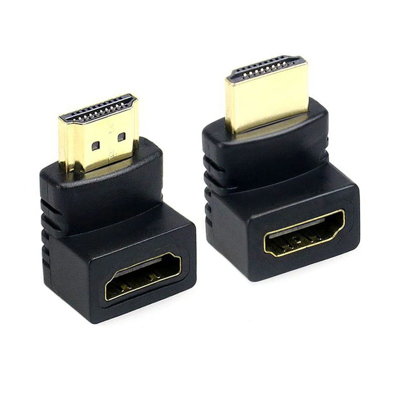 Оптовая продажа, переходник Hdmi штекер-гнездо под прямым углом 90 градусов