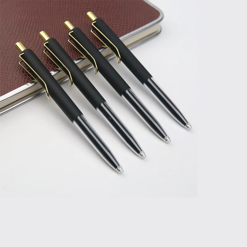 luxury curved metal gold clip special design perfect harmony barrel promotional rubber ballpoint pen