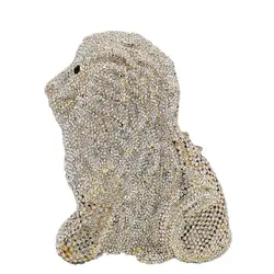 Роскошный клатч с полностью хрустальными стразами, вечерняя сумка для официальной вечеринки, вечерняя сумочка с 3D рисунком льва и бриллиантами, украшенная бисером