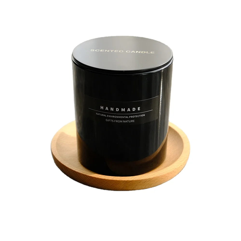 Wholesale Black Luxury candle jars and packaging empty 3 wick massage candle jar with spout