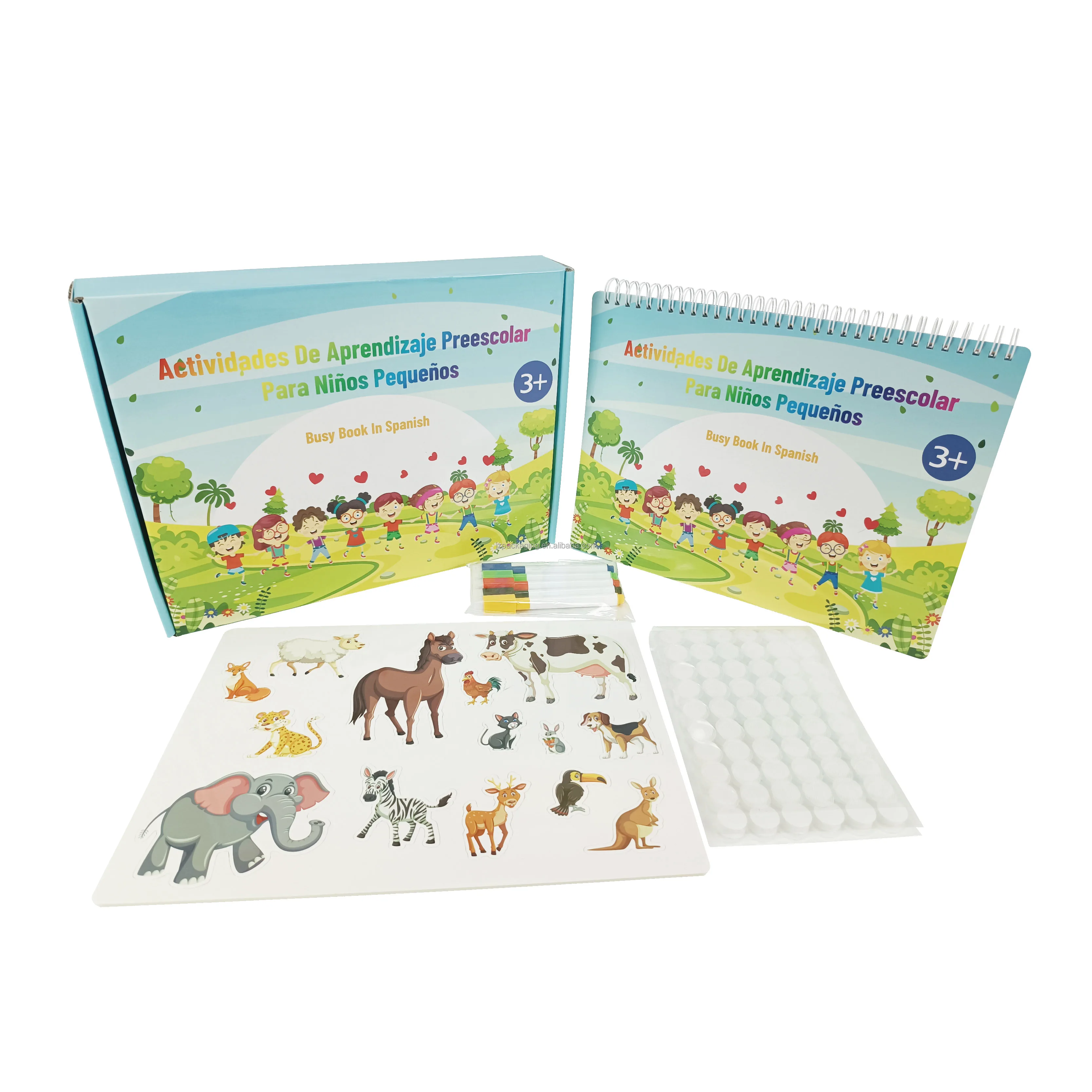 Customize Busy Book Kids Toddlers Gift Early Education Learning SPANISH Book Children Busy Book Customized Printing