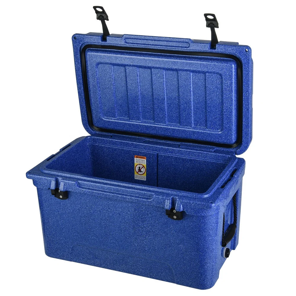 Chest Cooler Box Reusable 65l Large Plastic Rotomolded Fish Ice Food Custom PE Letter Box Insulated Box Nylon Rope Handle CN;ZHE