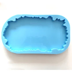 fluid artwork resin tray silicone mold large size geode coaster mold customized