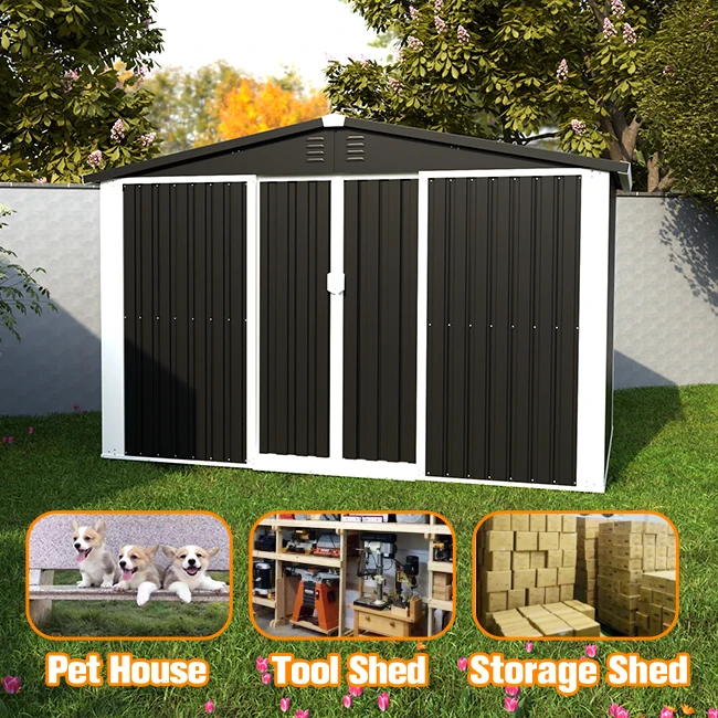 Affordability and Durability Outdoor Storage Iron Shed Tool Shed for Garden, Utility Steel Made
