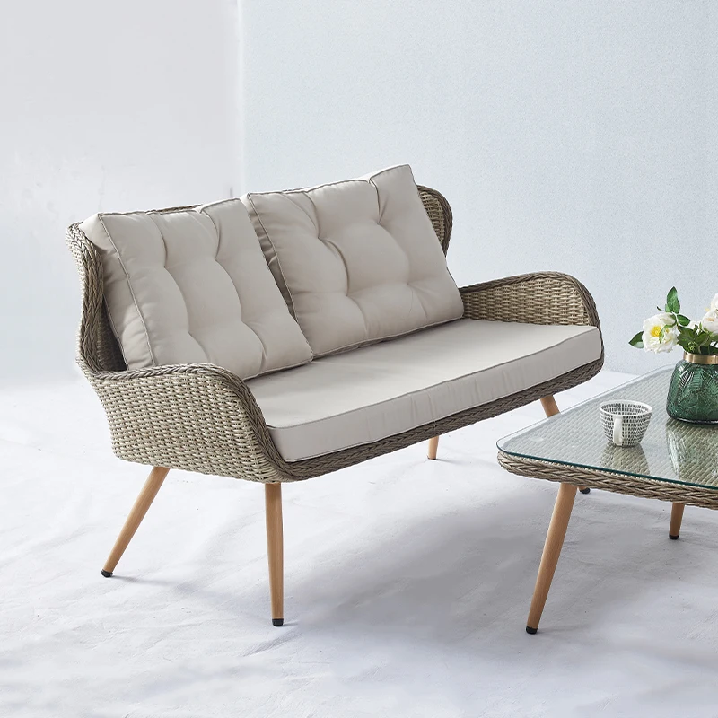 4pcs Furniture Outdoor Patio Set Furniture Patio Garden Table and Rope Chair Sofa Sets Outdoor Garden Furniture Set