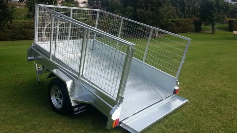 6x4 7x5 8x5 10x5 hot dipped galvanized  box /farm /car/utility trailer with 600mm cage