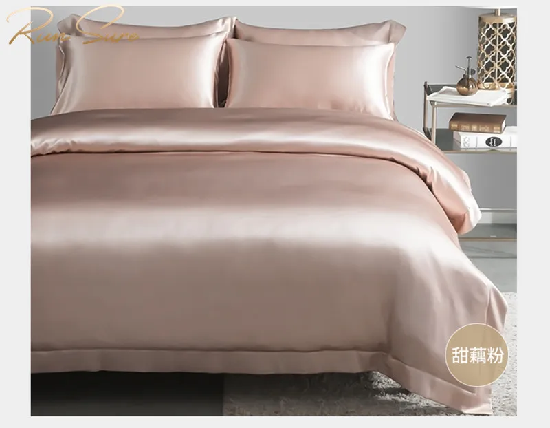 100% silk seamless red silk bed sheets pure red silk bedding set good for skin and hair