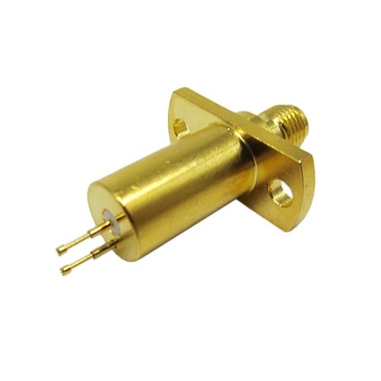 High quality full brass RF Coaxial SMA female 2 pin mobile phone test head connector with 2 hole panel