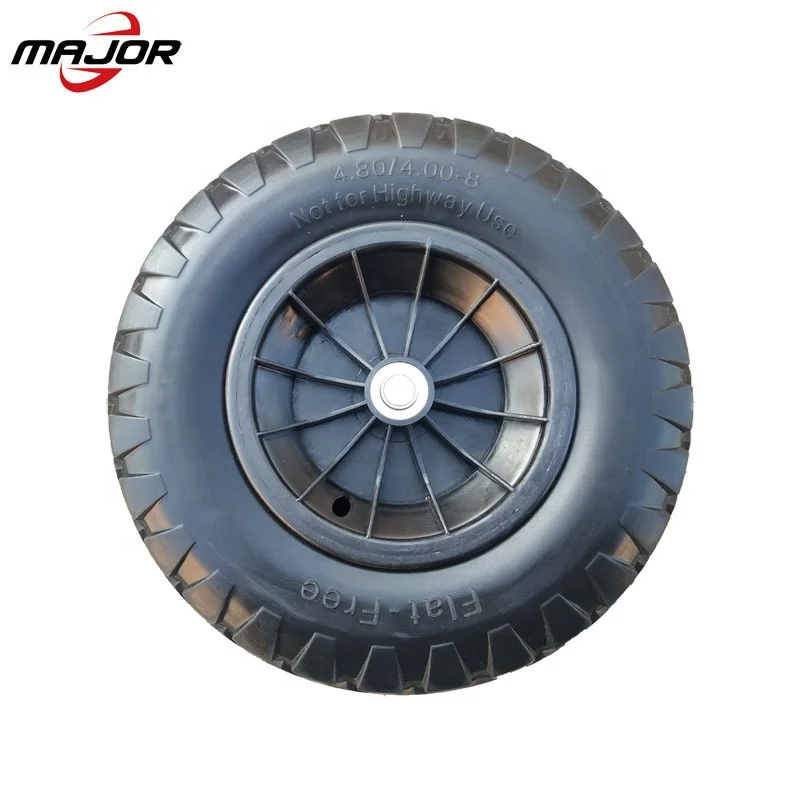 16 Inch 4.80/4.00-8 Heavy Load Wheelbarrow Wheel For Agriculture Hand Truck Factory Pu Foam Trolley Wheel