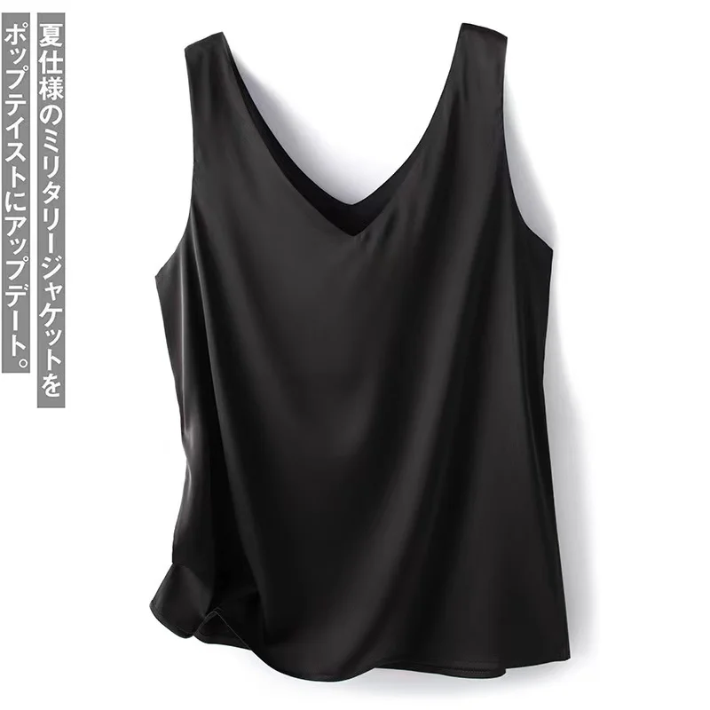 Newest wholesale high quality luxury ladies mulberry silk halter tank top vest women