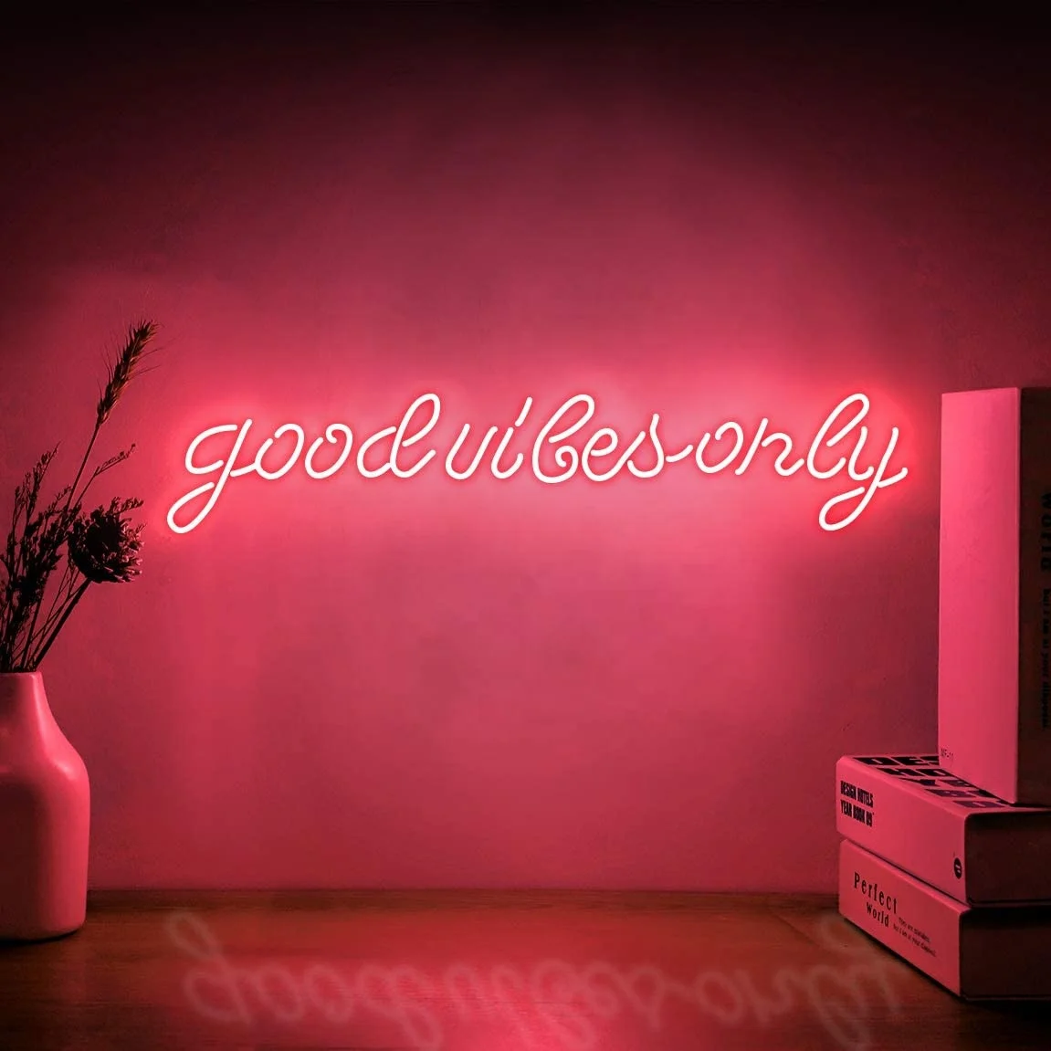 Amazon Hot Art Wall Lights for Bar Club Decor Wedding Birthday Party Gifts Good Vibes Only LED Neon Signs