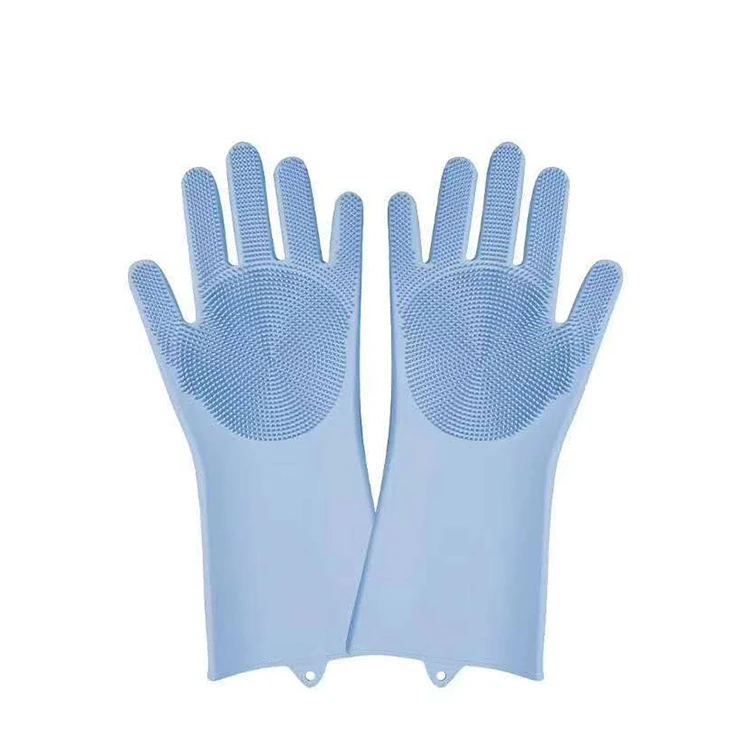 Long Silicone Glove Brush Washing Hands Heat Resistant Dishwashing Scrubber Spone Silicone Glove