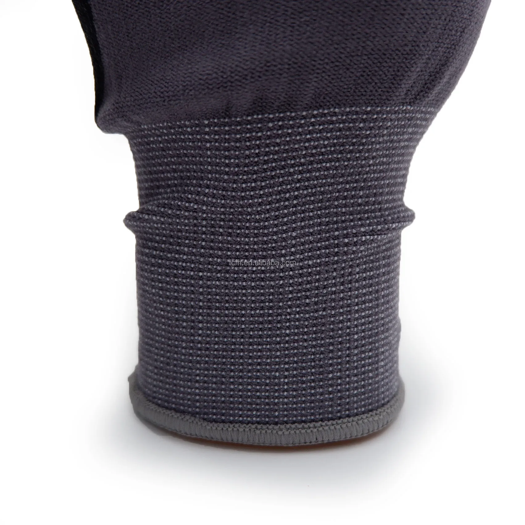 Nylon / Spandex Covered Yarn inner Black&Grey PU Palm Coat Safety Work Precision Assembly Glove with CE Certificates