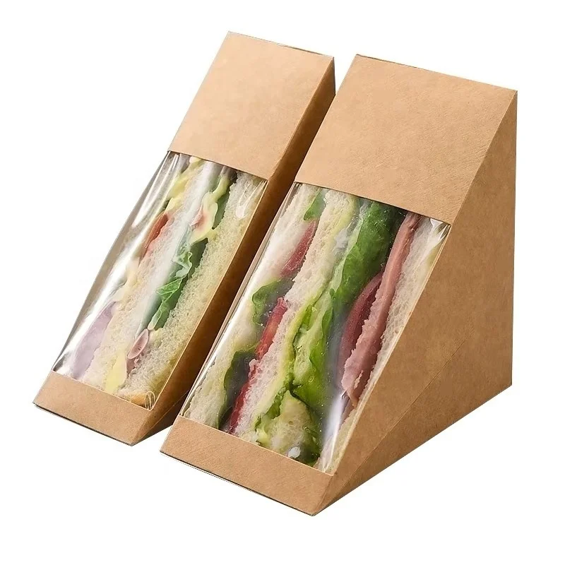  2021 Customized Size Disposable Food Paper Packaging Sandwich Box