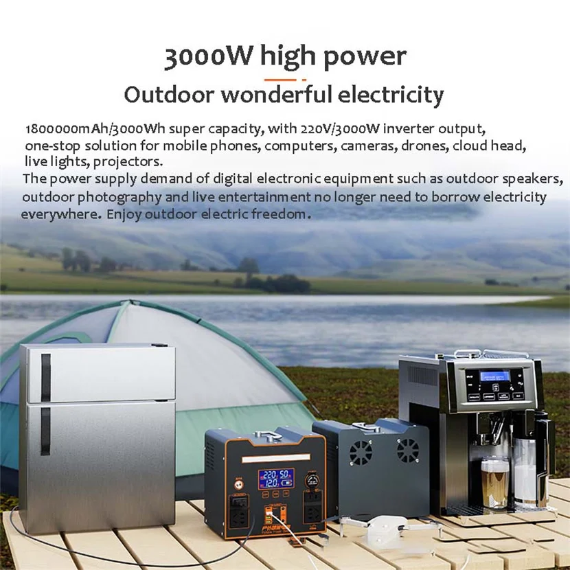 Outdoor portable energy storage 110v 220v high-power emergency power supply 500W 1000w portable power station