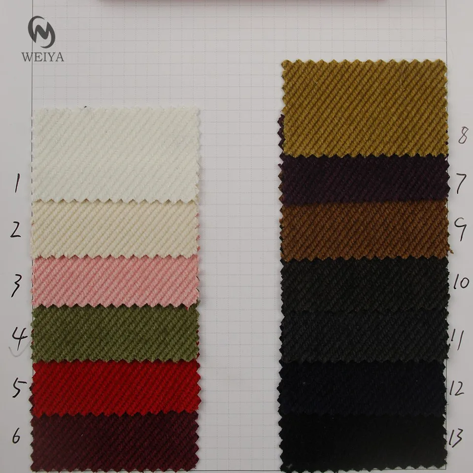Fall winter suit pants cloth warm microfiber soft noodle thick twill spandex poly chenille blended fabric