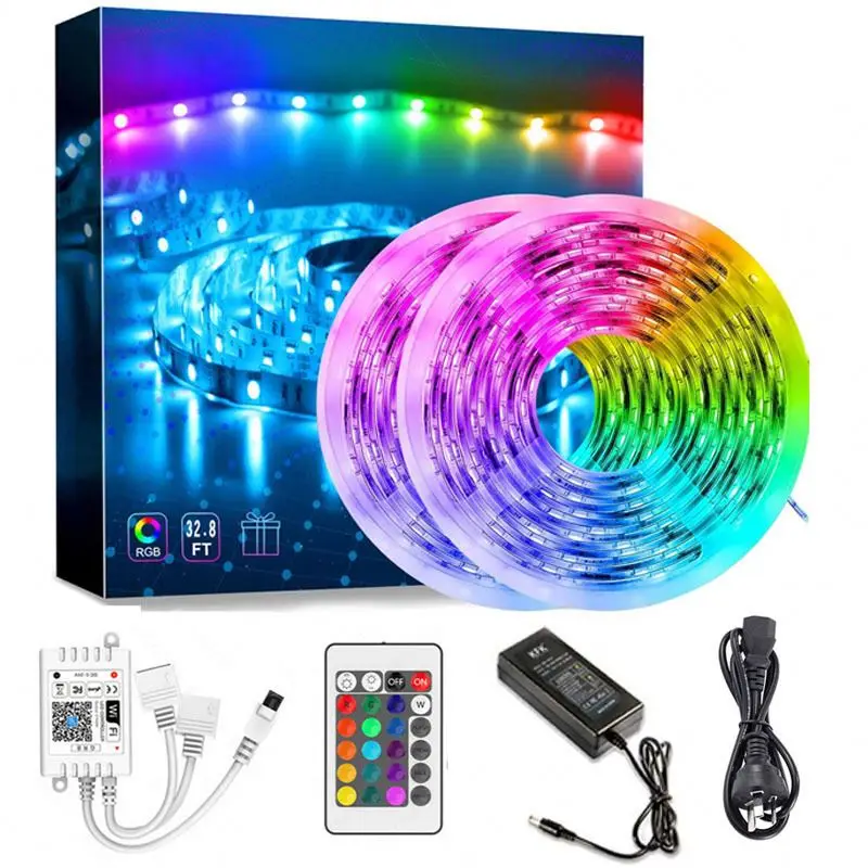 Alexa Tuya Google Home APP Remote Control Smart RGB Strip Light IP65 Waterproof WIFI Smart LED Strip WIFI LED Strip Light