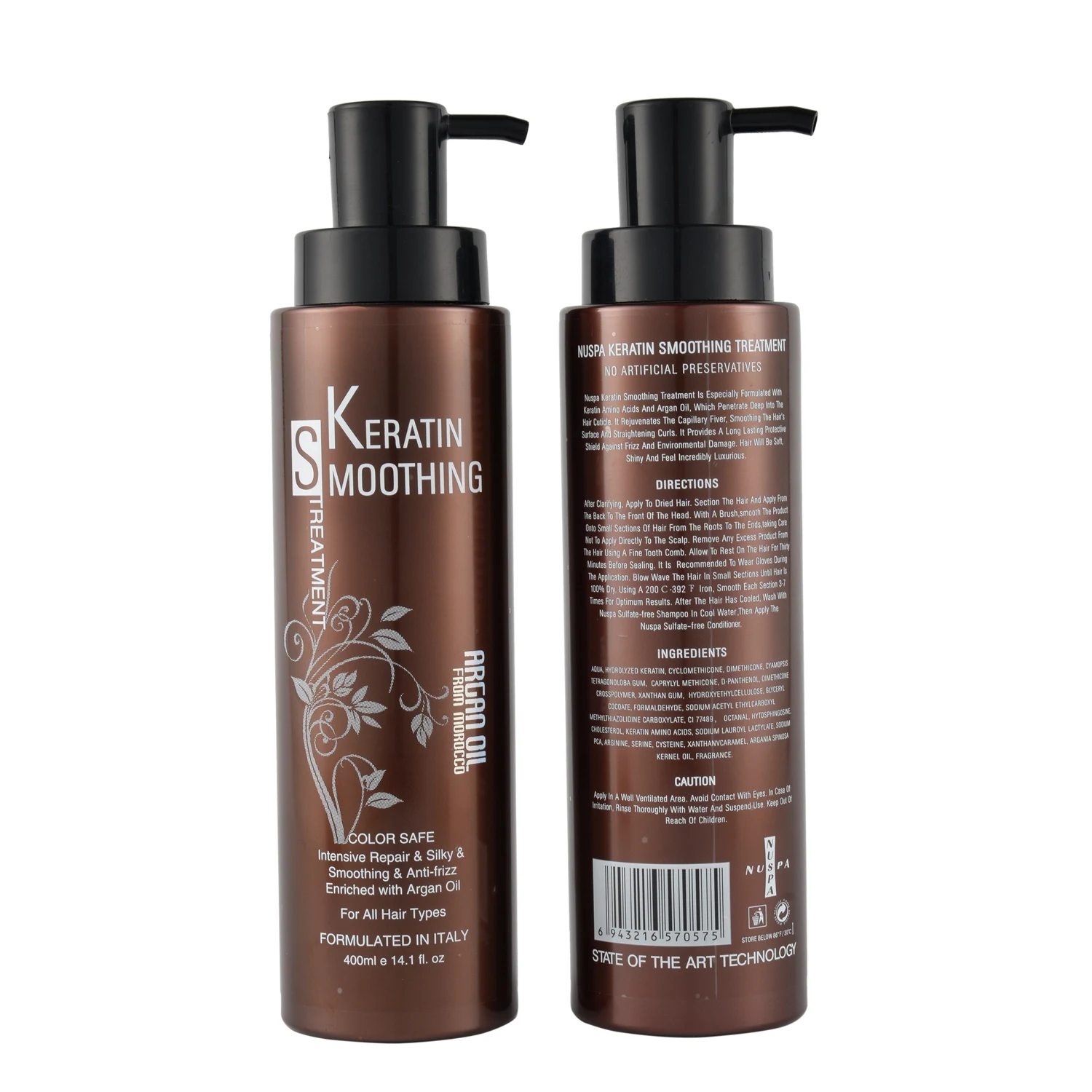 NUSPA Professional Natural Brazilian Hair Keratin Smoothing Straightening Treatment